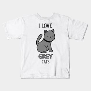 GREY CAT Kids T-Shirt